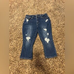 Judy Blue Capri Length Jeans - Medium Wash - Size 14W (Stretchy)